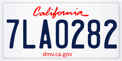 CA license plate 7LAO282