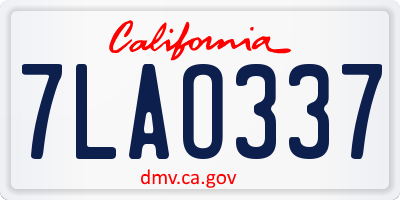 CA license plate 7LAO337