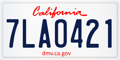 CA license plate 7LAO421