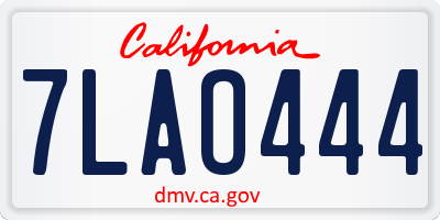 CA license plate 7LAO444