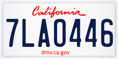 CA license plate 7LAO446
