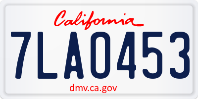 CA license plate 7LAO453