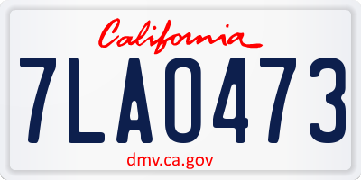 CA license plate 7LAO473