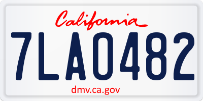 CA license plate 7LAO482