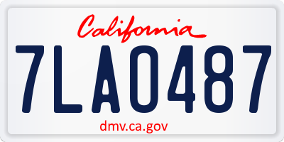 CA license plate 7LAO487