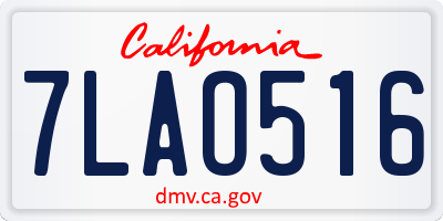 CA license plate 7LAO516