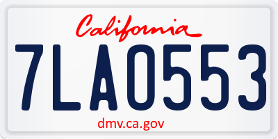 CA license plate 7LAO553