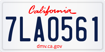 CA license plate 7LAO561