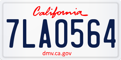 CA license plate 7LAO564