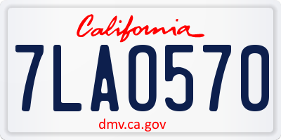 CA license plate 7LAO570