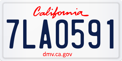 CA license plate 7LAO591