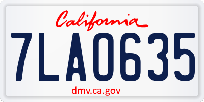 CA license plate 7LAO635