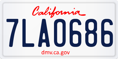 CA license plate 7LAO686