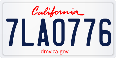 CA license plate 7LAO776
