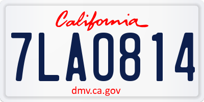CA license plate 7LAO814