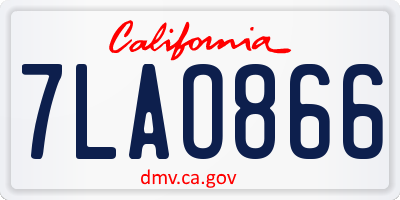 CA license plate 7LAO866