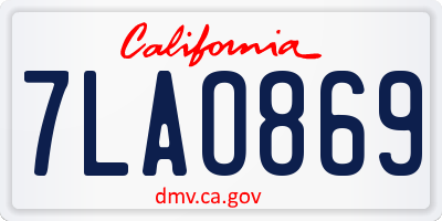 CA license plate 7LAO869