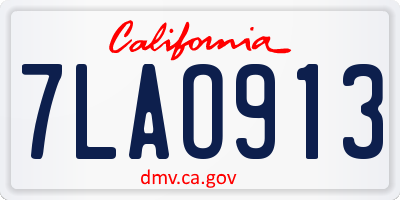 CA license plate 7LAO913