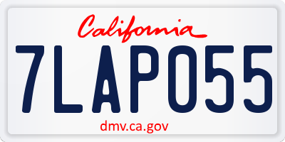 CA license plate 7LAP055
