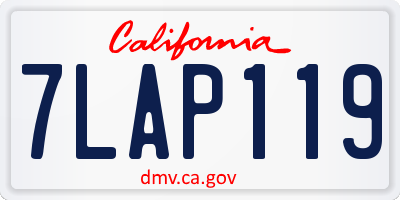 CA license plate 7LAP119