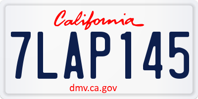 CA license plate 7LAP145
