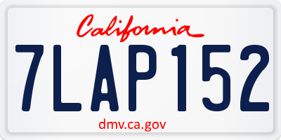 CA license plate 7LAP152
