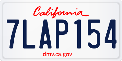 CA license plate 7LAP154
