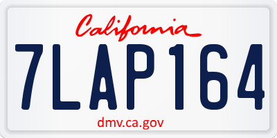 CA license plate 7LAP164