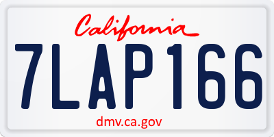 CA license plate 7LAP166