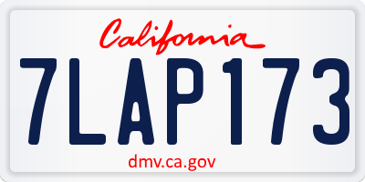CA license plate 7LAP173