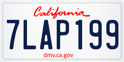 CA license plate 7LAP199