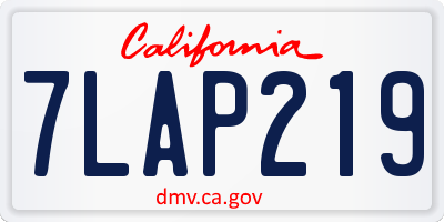 CA license plate 7LAP219