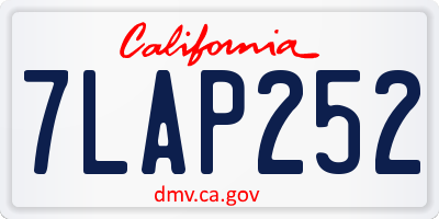 CA license plate 7LAP252