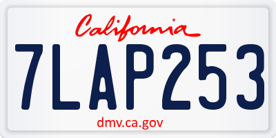 CA license plate 7LAP253