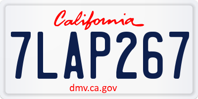 CA license plate 7LAP267