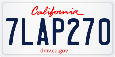 CA license plate 7LAP270