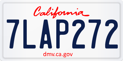 CA license plate 7LAP272