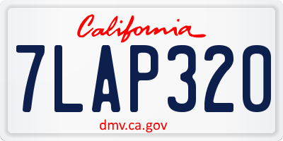 CA license plate 7LAP320