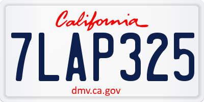 CA license plate 7LAP325