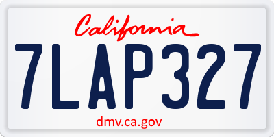 CA license plate 7LAP327