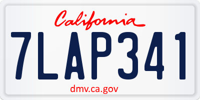 CA license plate 7LAP341