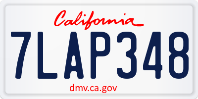 CA license plate 7LAP348