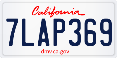 CA license plate 7LAP369