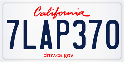 CA license plate 7LAP370