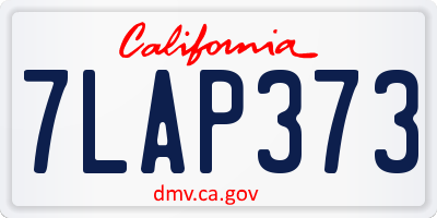 CA license plate 7LAP373