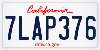 CA license plate 7LAP376
