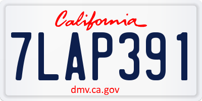 CA license plate 7LAP391