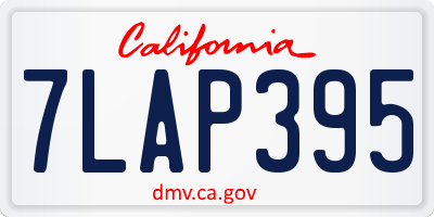 CA license plate 7LAP395