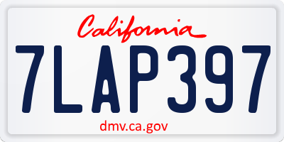 CA license plate 7LAP397