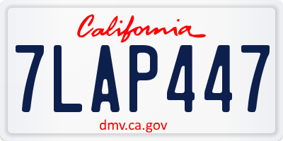 CA license plate 7LAP447